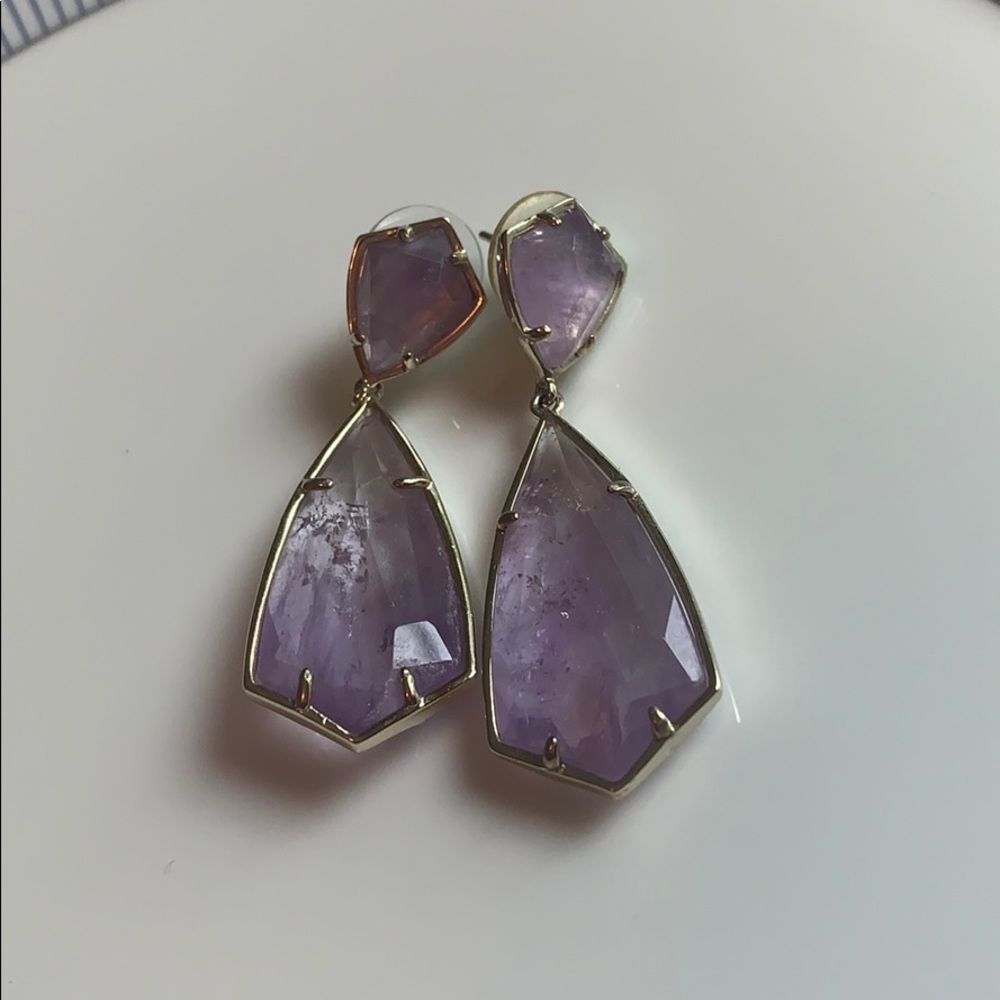 Kendra Scott drop Amethyst earrings